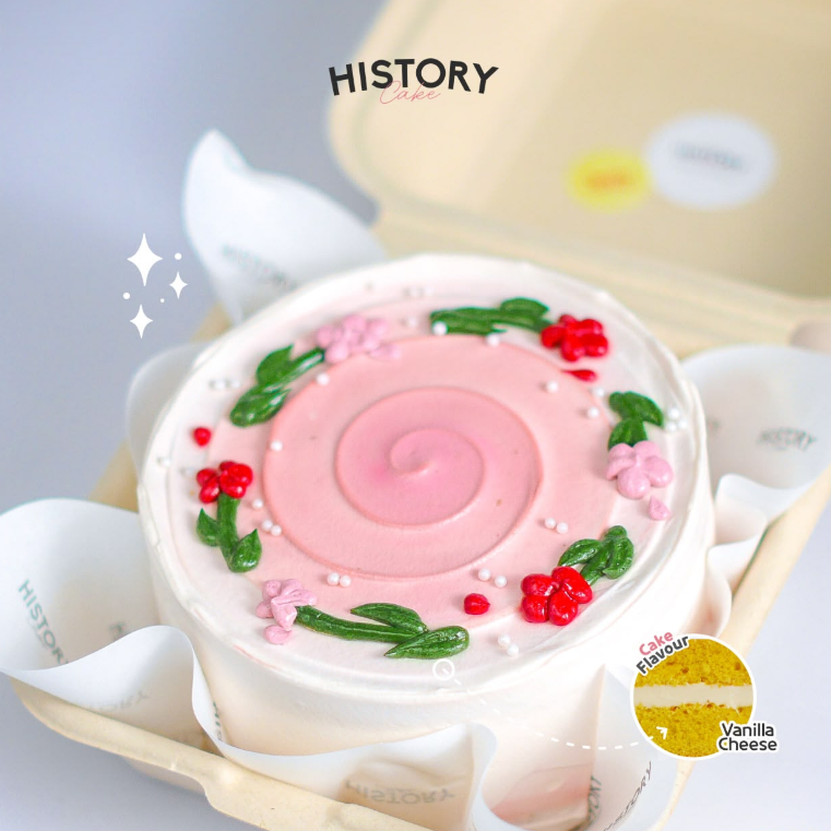 Lunch Box Cake warna pink
